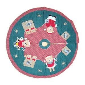Vintage Bucilla "Teddy Bears" felt appliqué Christmas tree skirt kit